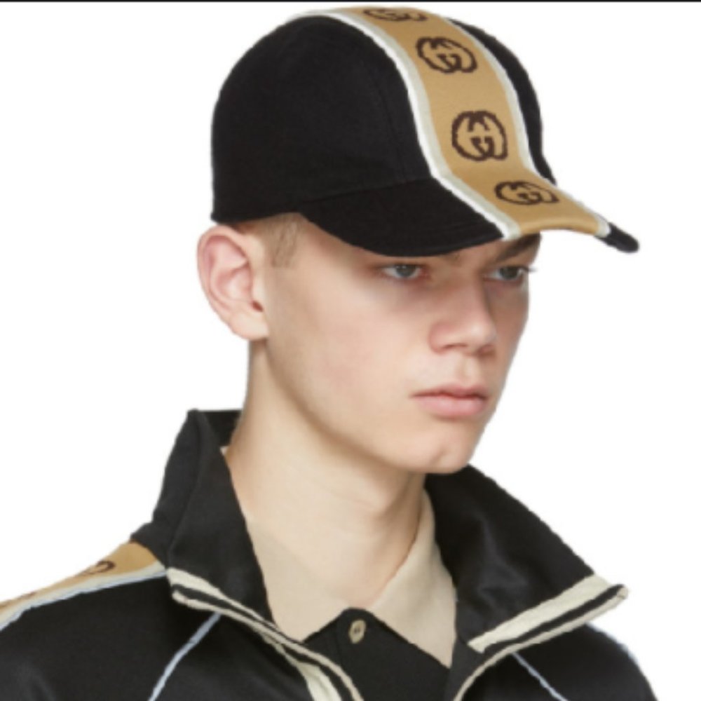 GUCCI  Striped baseball cap hat